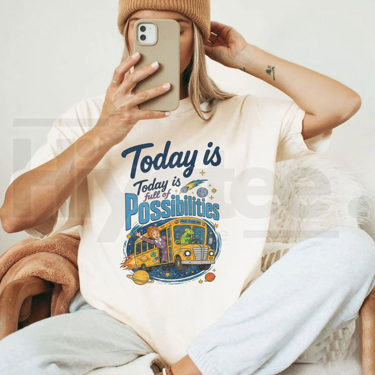 Comfort Colors Miss Frizzle Magic School Bus T-Shirt – Today Is Full Of Possibilities Teacher Tee