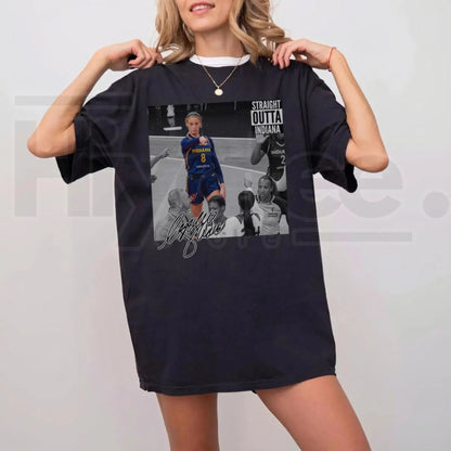 Graphic Sophie Straight Outta Basketball T-Shirt – Black & White Fan Graphic Tee