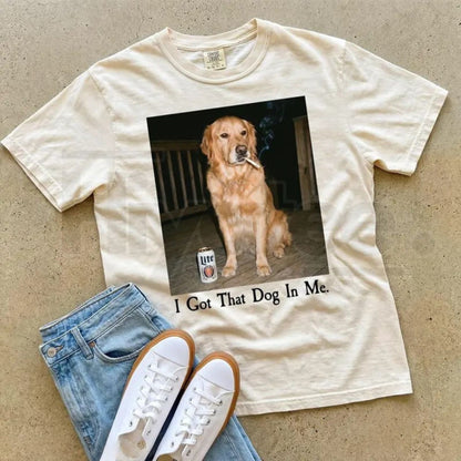 Comfort Colors® I Got That Dog In Me Shirt – Funny Golden Retriever Smoking Meme Tee