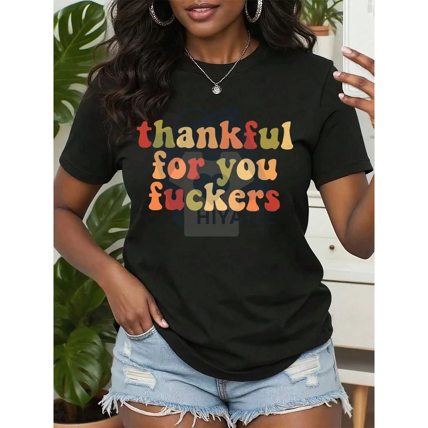"Thankful For You Fuckers" T-Shirt – Funny Autumn Leaves Thanksgiving Statement Tee