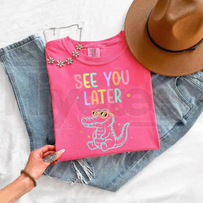 Comfort Colors® See You Later Shirt – Retro Teacher Summer Alligator Graphic Tee