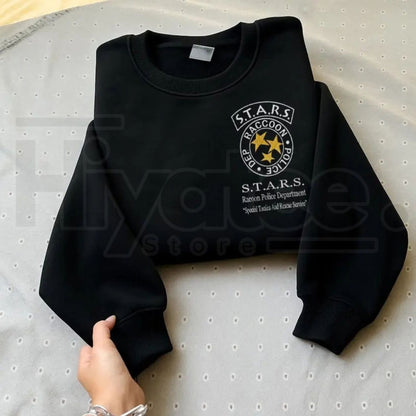 Resident Evil Embroidered Sweatshirt: Umbrella Corporation Leon Kennedy Horror Merch