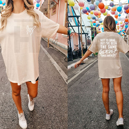 "Straight Since Birth" – Funny Sarcastic Pride Graphic Top