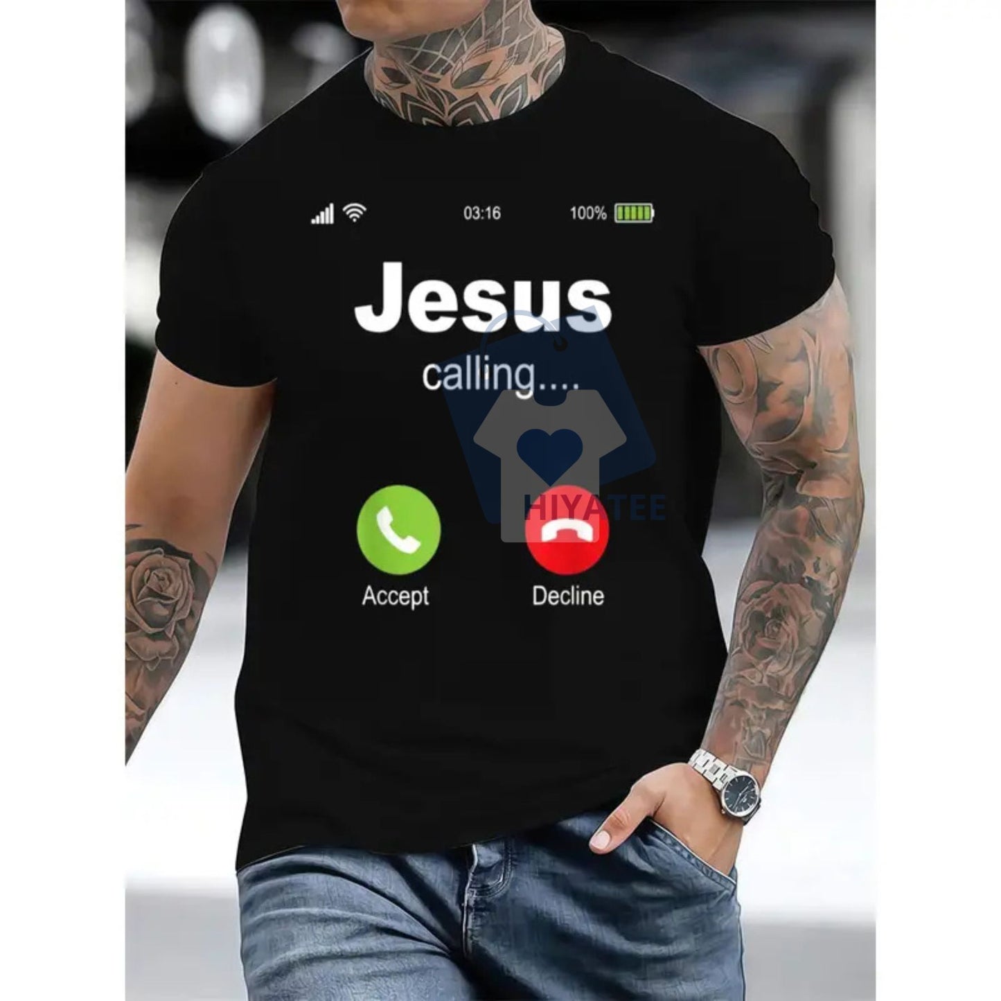 "Jesus Calling" T-Shirt – Christian Religious Graphic Tee, 100% Cotton Church Apparel