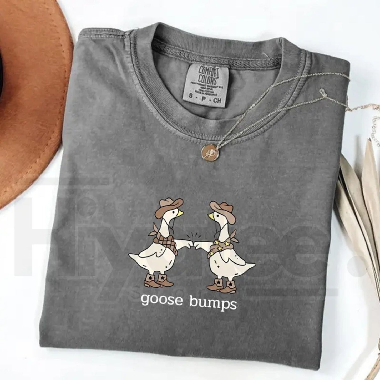 Comfort Colors® Goose Bumps Western T-Shirt – Funny Silly Goose Cowboy Tee