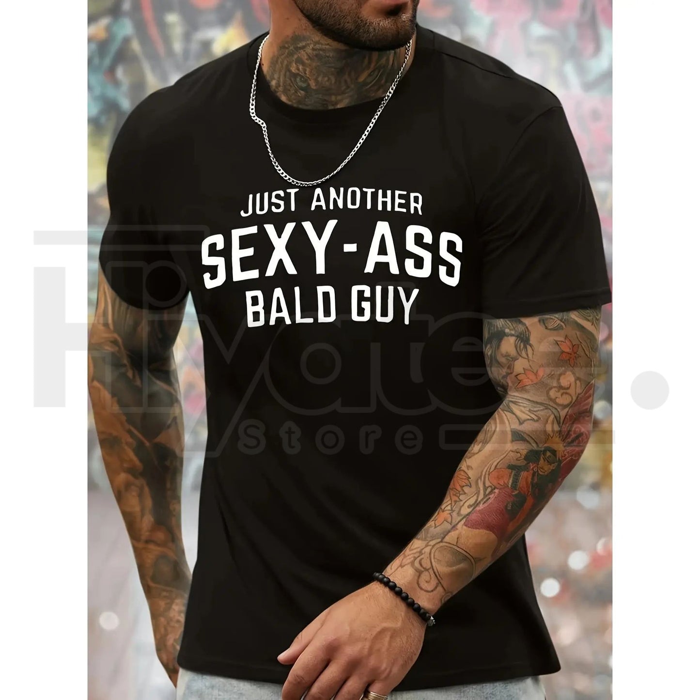 Bald Guy Print Men's Crew Neck T-Shirt – Fashionable Athletic Style Summer Tee