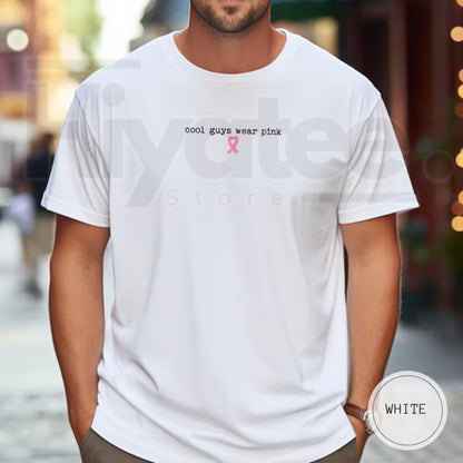 Breast Cancer Shirt For Men – Pink Ribbon Support Squad Graphic Tee