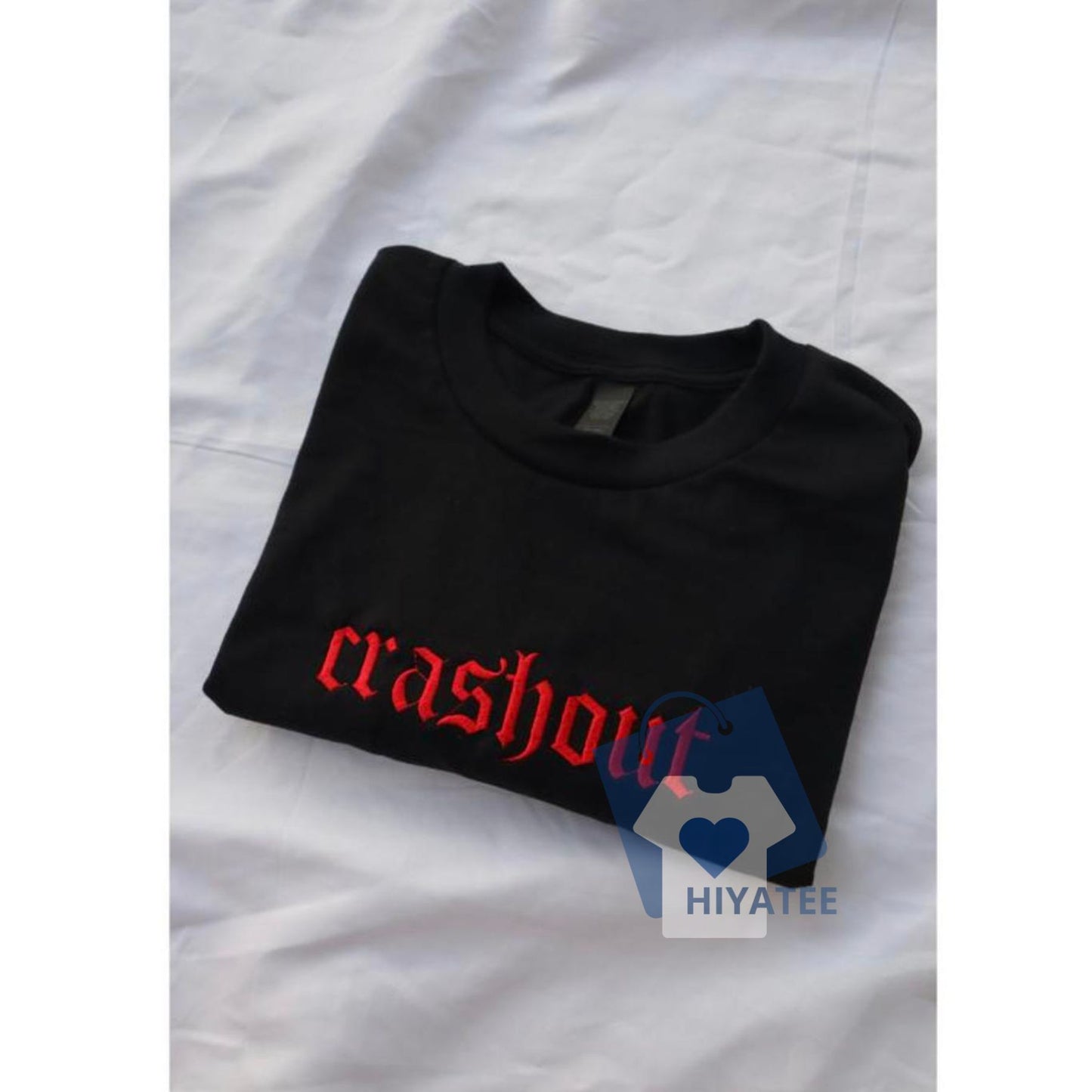 Embroidered “Crashout” T-Shirt – Modern Classic Fit, Short Sleeve Unisex Streetwear Tee