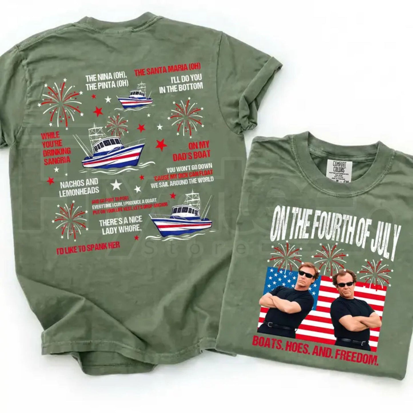 Boats Hoes and Freedom Parody Shirt – Step Brothers Brand On The Fourth Of July T-Shirt, Funny Patriotic Meme Tee