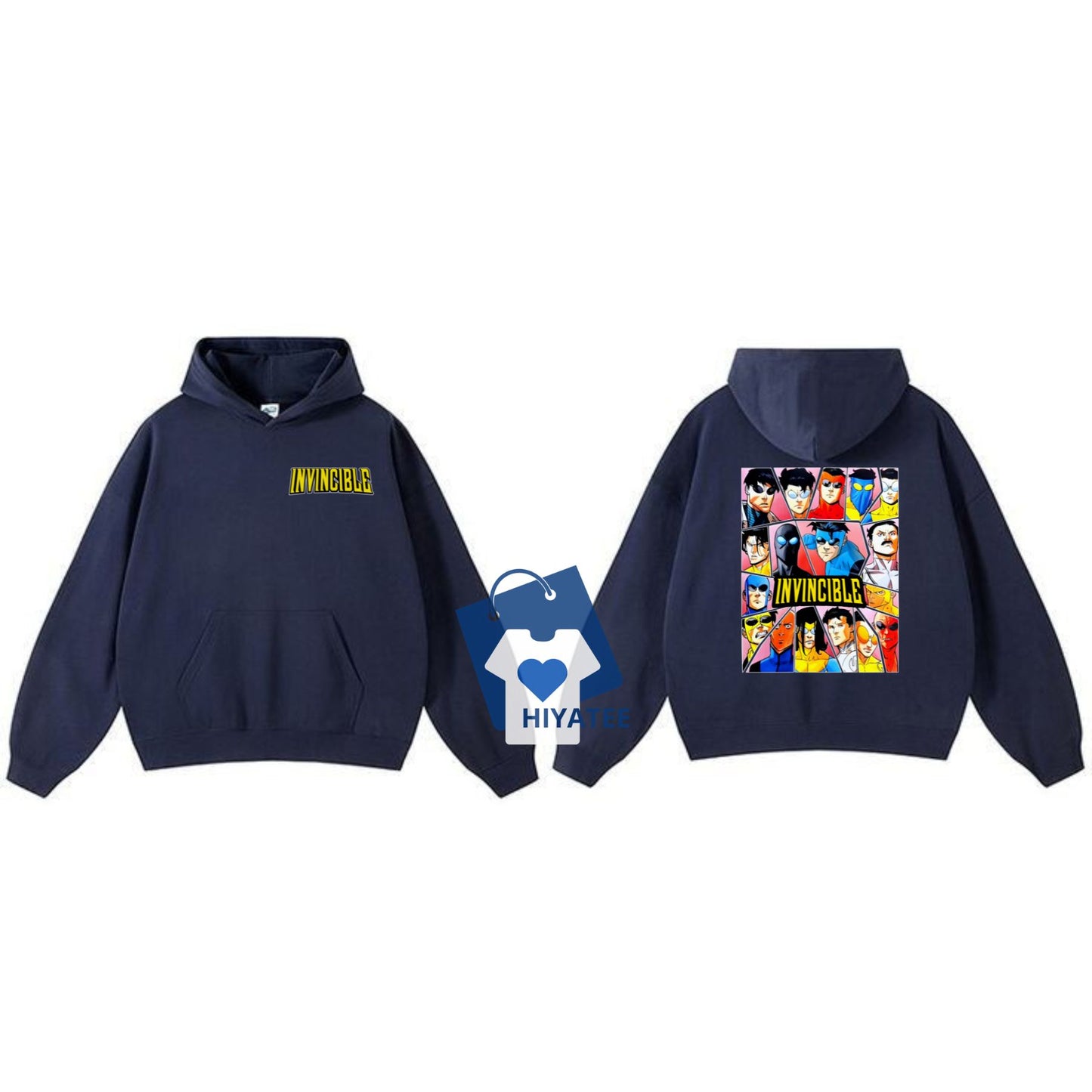 Invincible Hoodie – SS3 Dark Two-Sided Superhero Streetwear