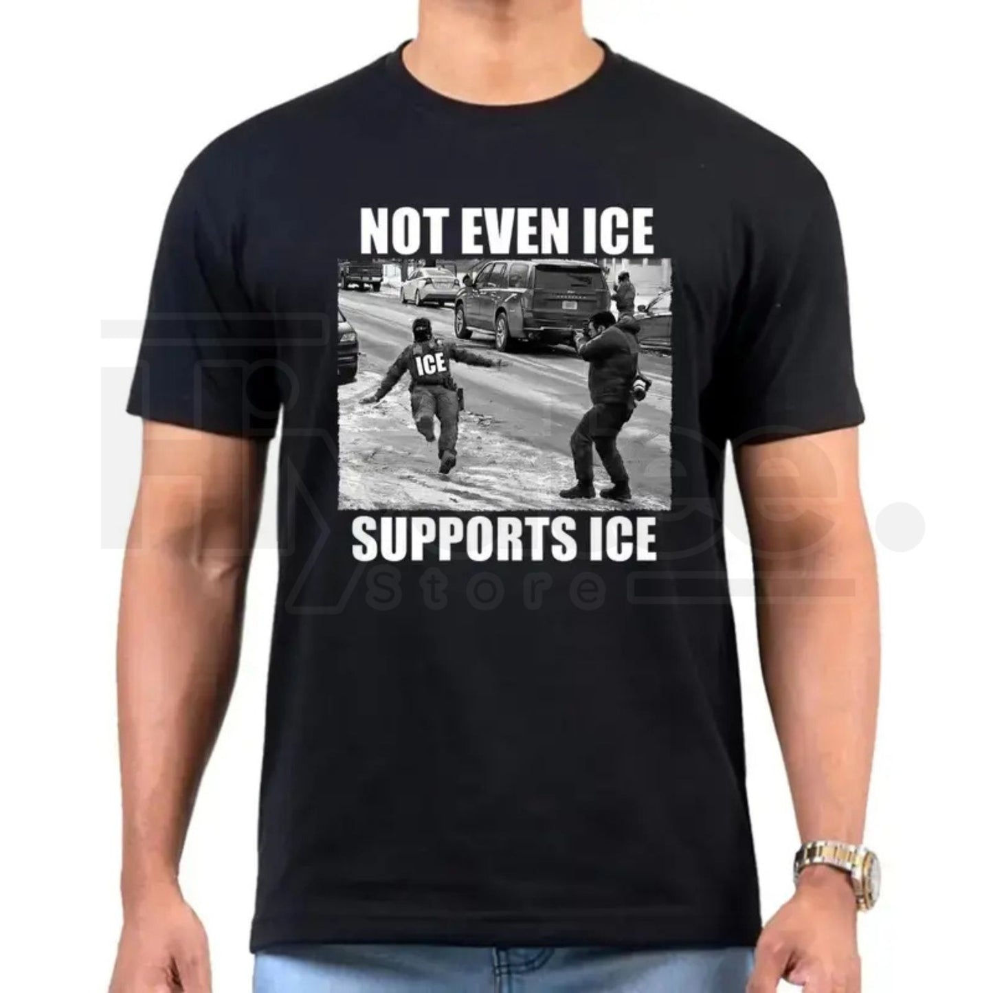 "Not Even Ice Supports ICE" Funny Political T-Shirt – Anti-Trump Protest Graphic Tee