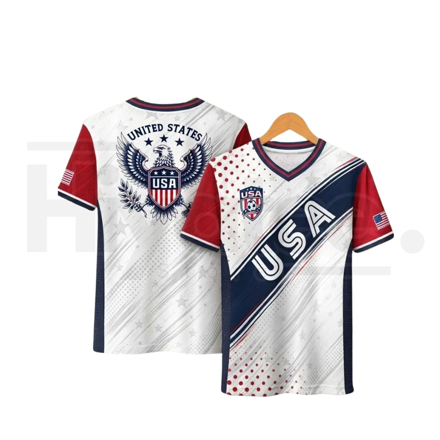 2026 USA Soccer Jersey – Patriotic V-Neck Performance Shirt for Fans