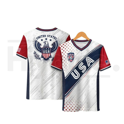 2026 USA Soccer Jersey – Patriotic V-Neck Performance Shirt for Fans