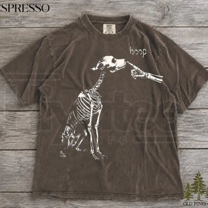 Comfort Colors Dog Skeleton Funny Boop Halloween Tee