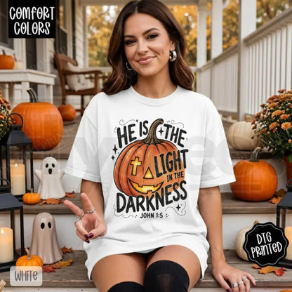 Comfort Colors He Is The Light Religious Fall Tee