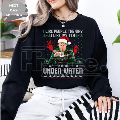 Dexter Christmas Vintage Sweatshirt: Serial Killer Holiday Gift For Him / Her, Dark Humor Xmas TV Show Apparel