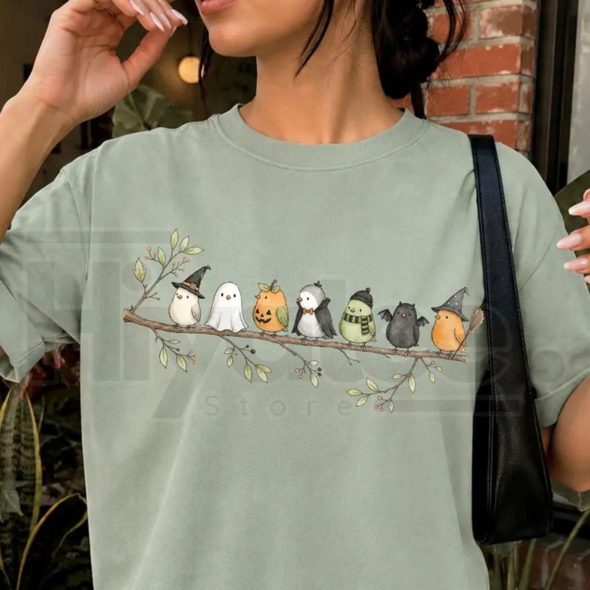 Comfort Colors Halloween Birds on a Branch Spooky Tee