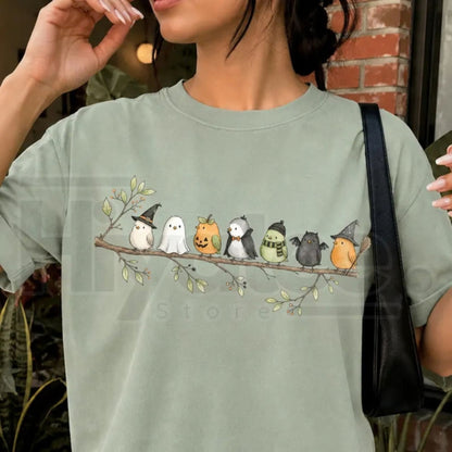 Comfort Colors Halloween Birds on a Branch Spooky Tee