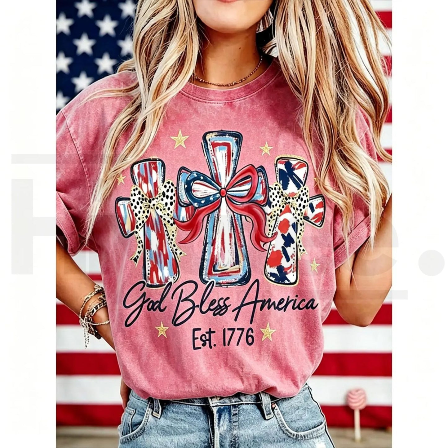 God Bless America Vintage T-Shirt – USA 250th Anniversary Washed Graphic Tee