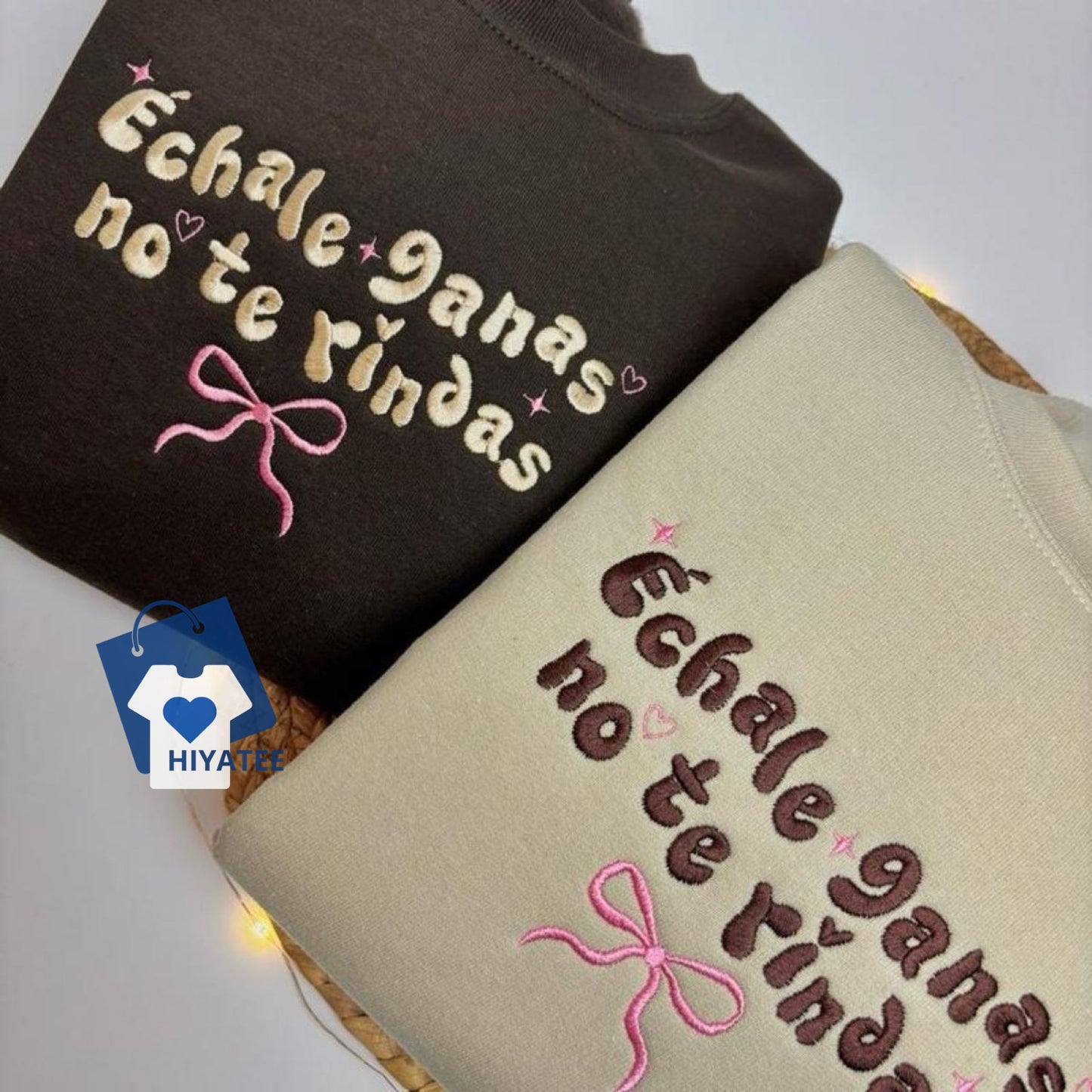 Échale Ganas Embroidered Crewneck – Latina Empowerment Sweater