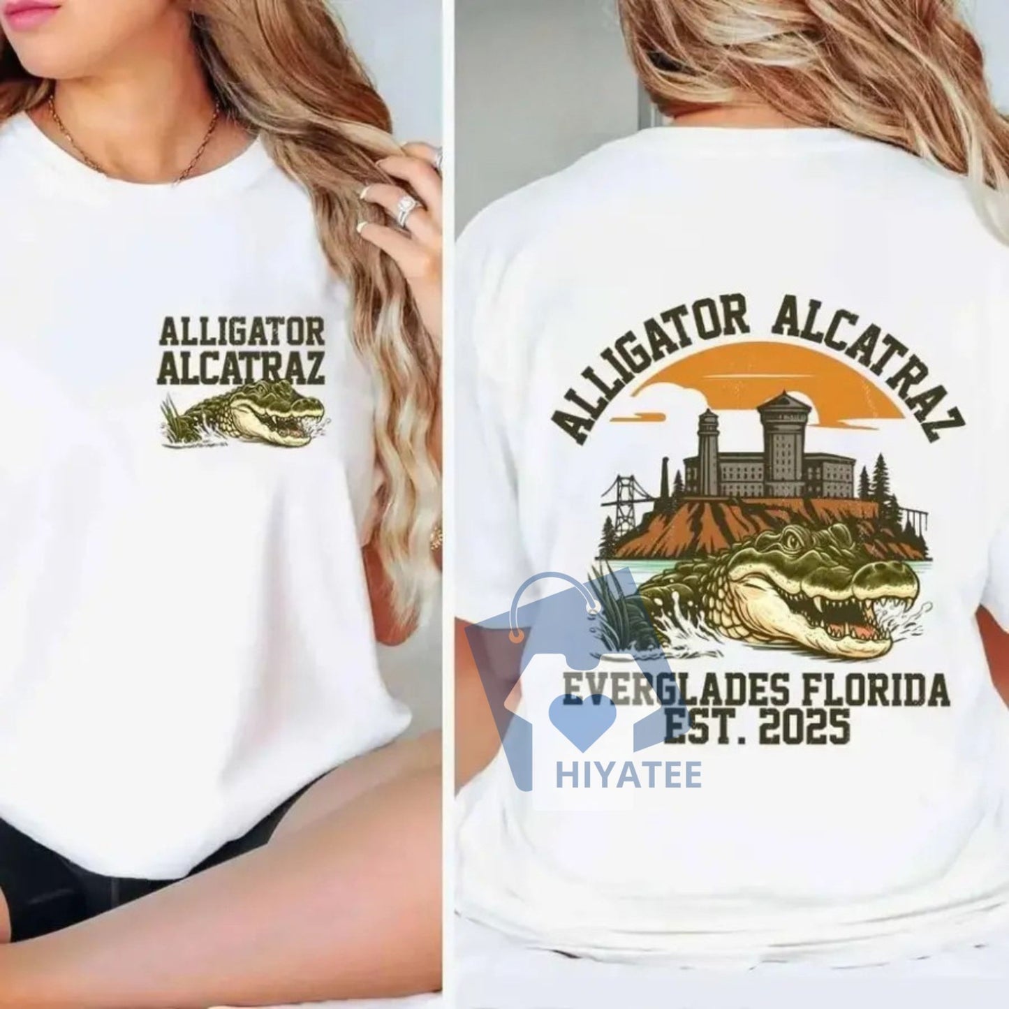 Florida Everglades Alcatraz Alligator Tee – Patriotic Parody Shirt