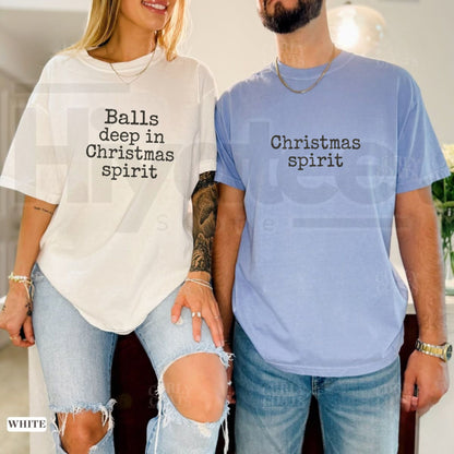 Comfort Colors Chest Nuts Funny Matching Christmas Couples T-Shirt