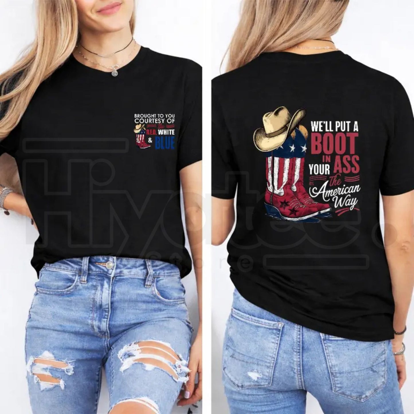 Courtesy of the Red, White and Blue T-Shirt – Patriotic 4th of July Country Music Tee