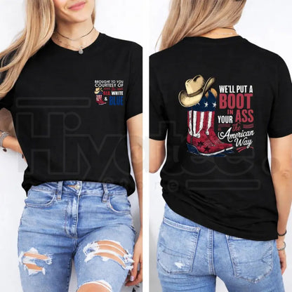 Courtesy of the Red, White and Blue T-Shirt – Patriotic 4th of July Country Music Tee