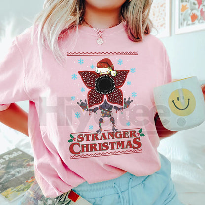 Stranger Christmas Merry Upside Down Classic T-Shirt – Retro 80s Sci-Fi Xmas Jumper