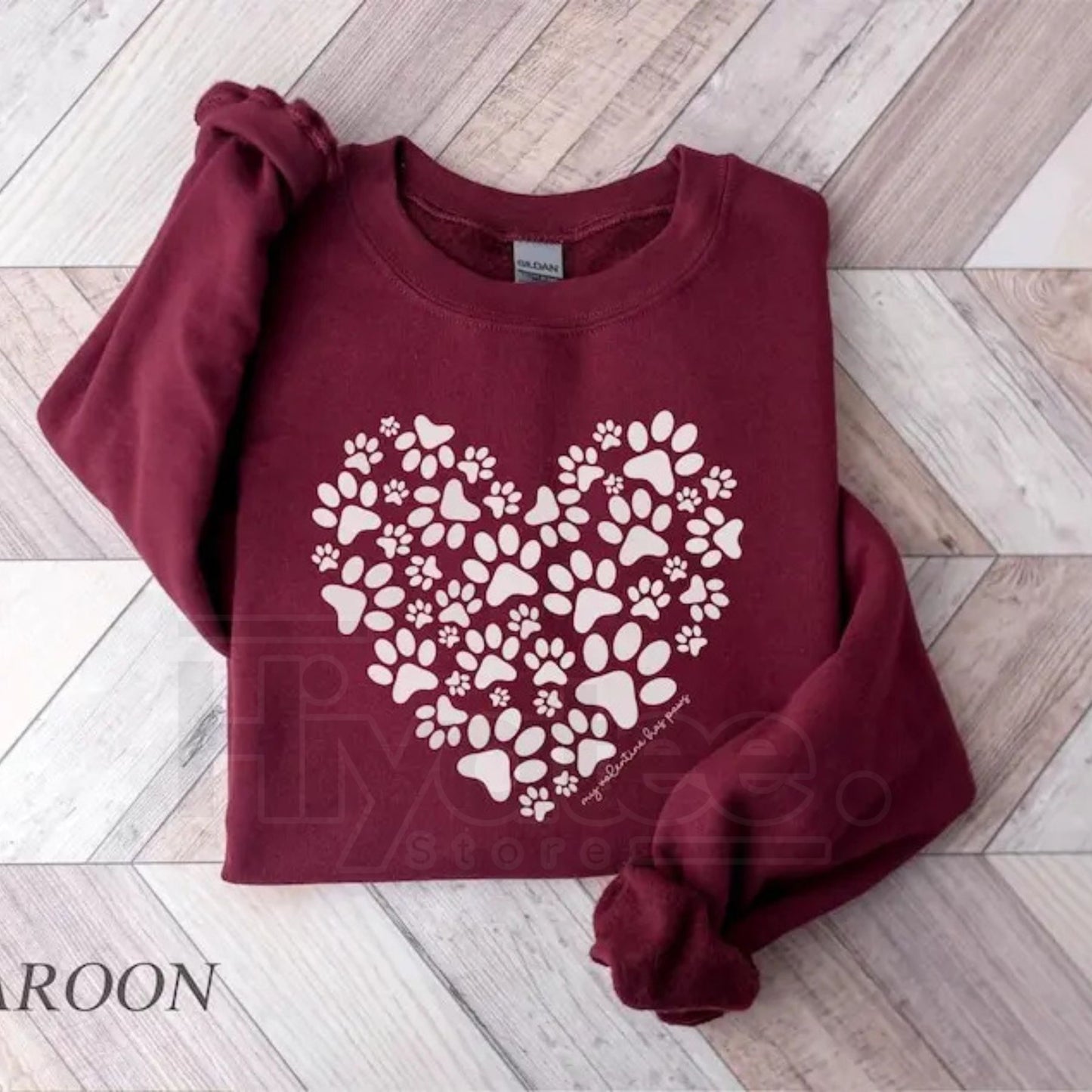 Paw Heart Valentines Sweatshirt: Dog Mom Heart Shirt & Dog Lover Gift