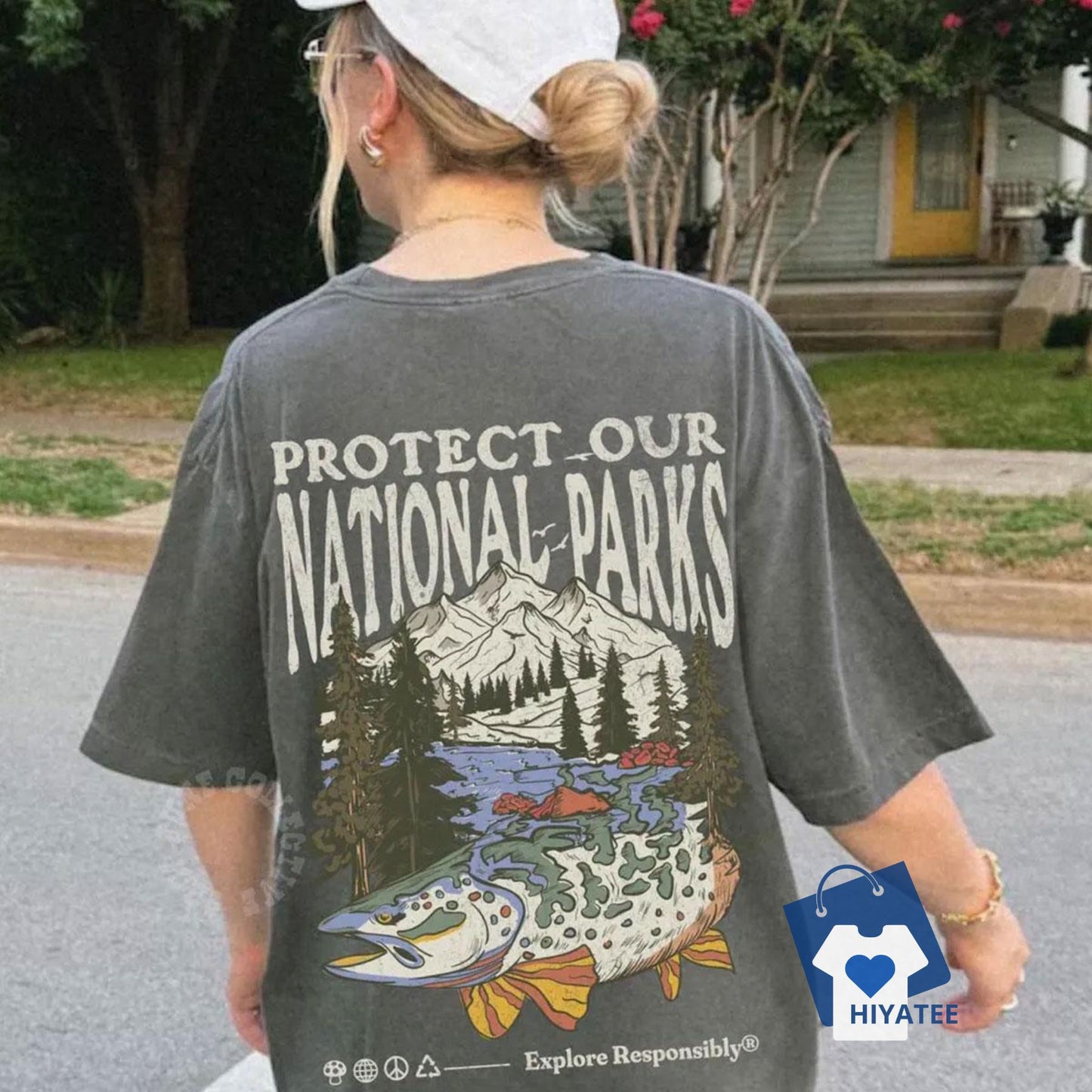 Protect National Parks & Respect Local Wildlife T-Shirt – Eco-Friendly Hiking Tee