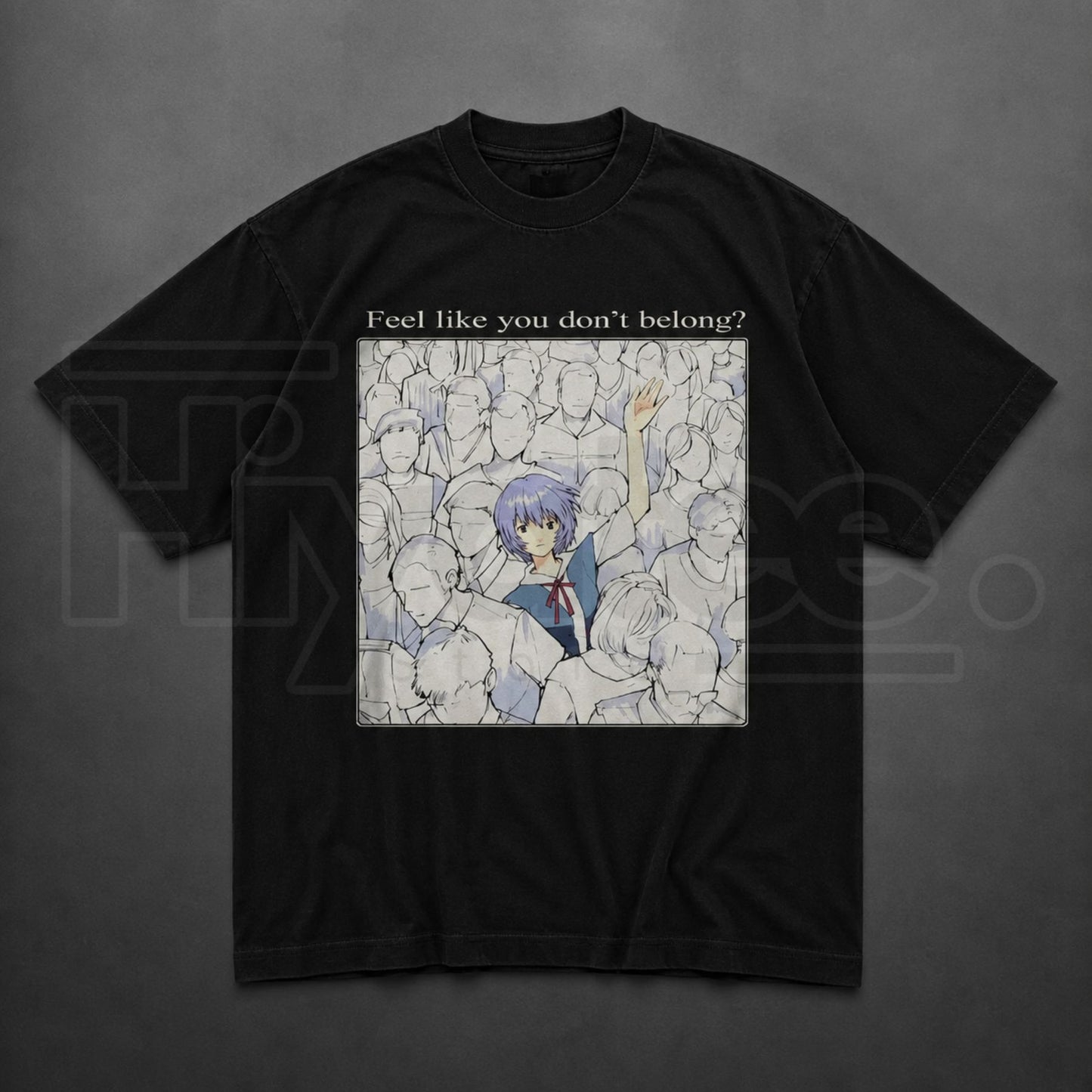 Rei Ayanami Feel Like You Don't Belong Anime T-Shirt – Sad Aesthetic Evangelion Tee