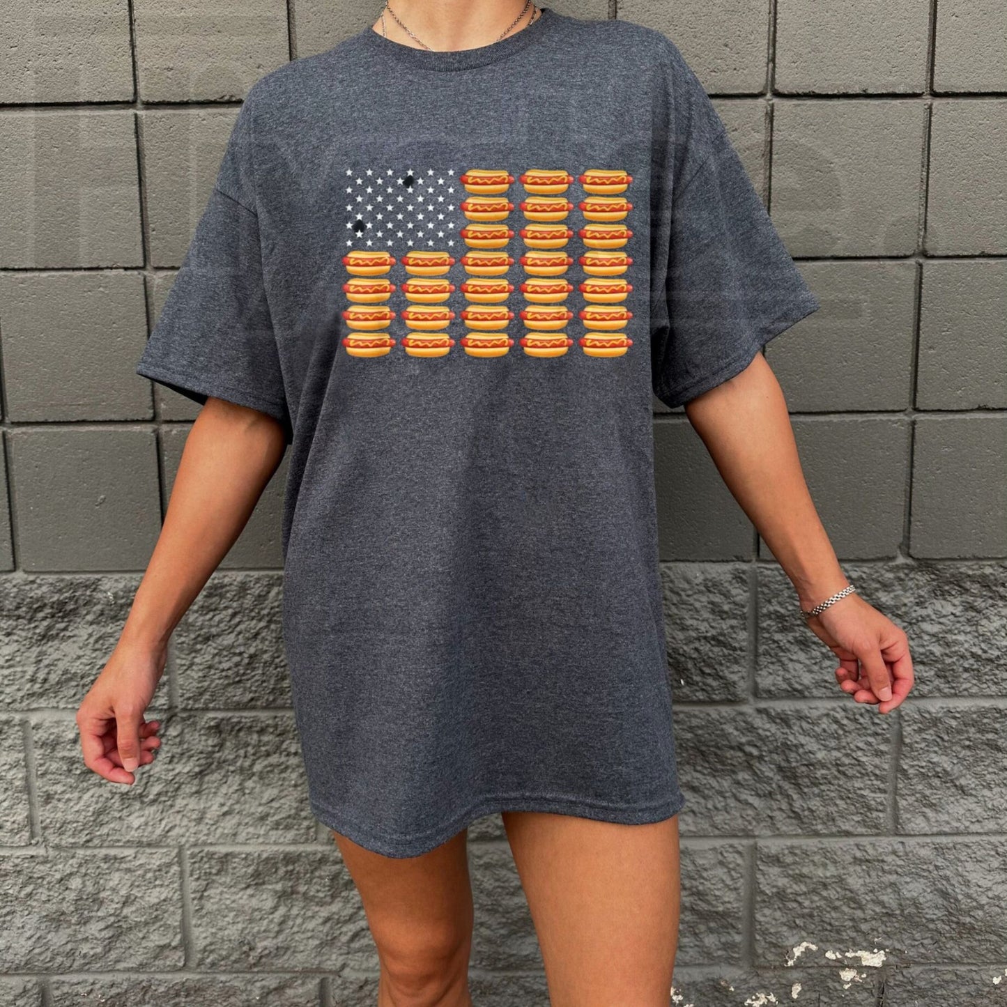 Hot Dog American Flag July 4th T-Shirt – Funny Patriotic Summer BBQ Tee
