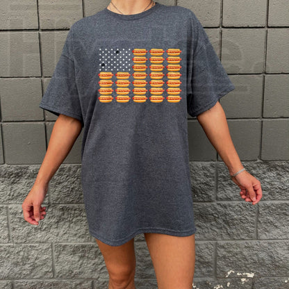 Hot Dog American Flag July 4th T-Shirt – Funny Patriotic Summer BBQ Tee