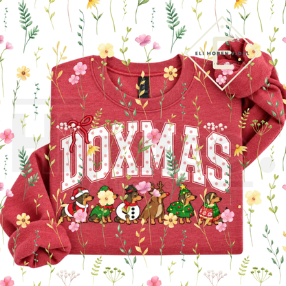 Christmas 30+ Dog Breed Sweatshirt – Merry Dogmas Holly Xmas Pullover, Vintage Santa Dog Lover Crewneck