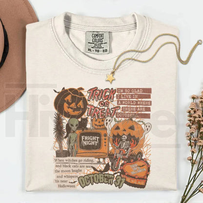 Comfort Colors Halloween Collage Shirt Retro Spooky Ghost Tee