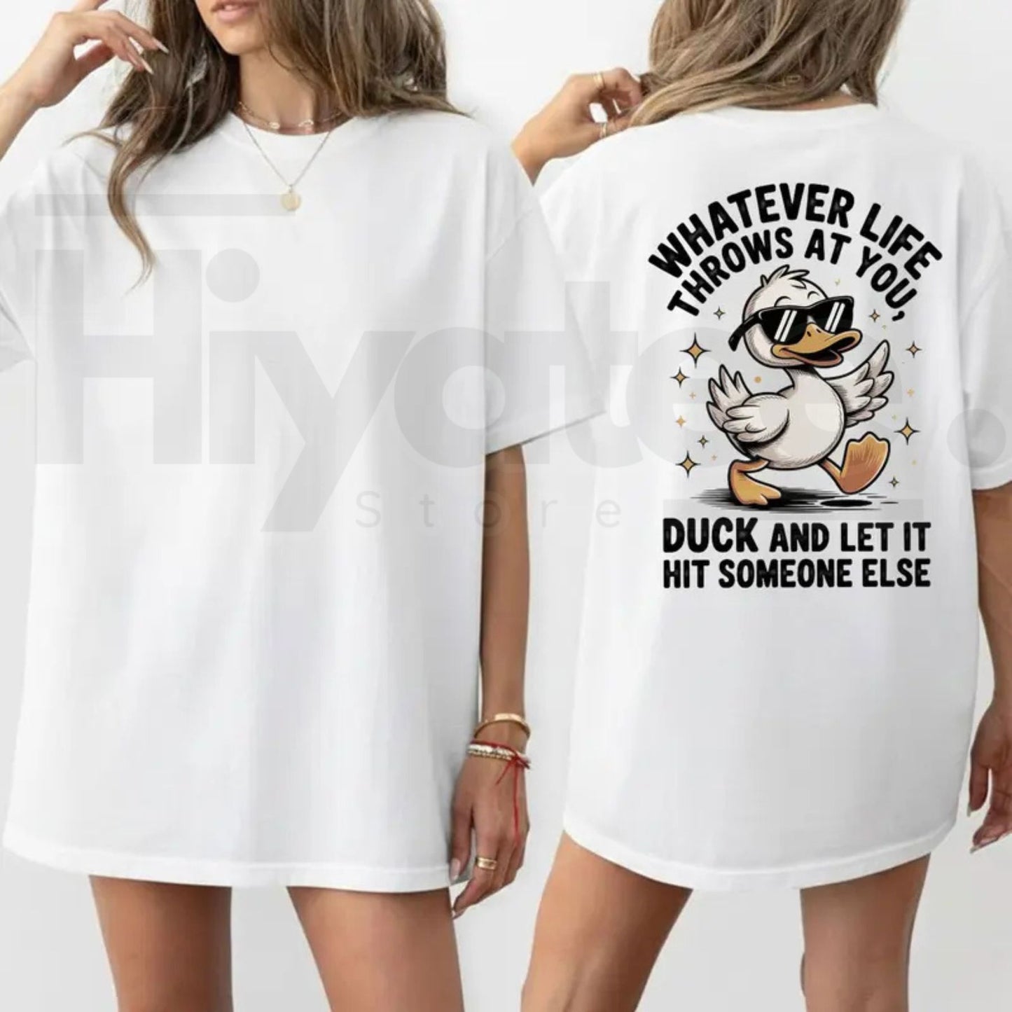 Whatever Life Throws At You Duck Shirt – Funny Cute Sarcastic Graphic Tee