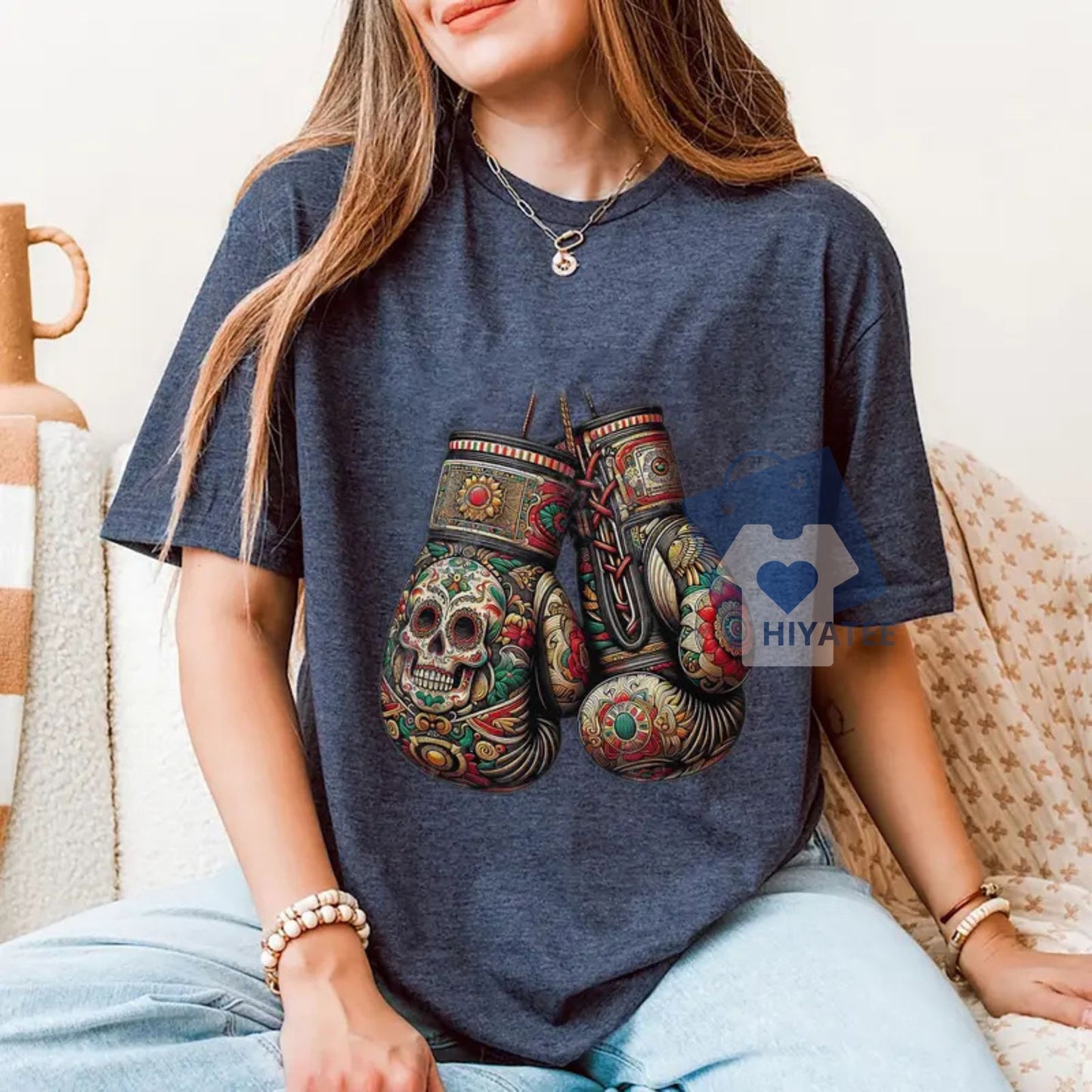 Mexican Warrior T-Shirt – Vintage Aztec Boxing Gloves Tee, Heritage-Inspired Fighter Apparel