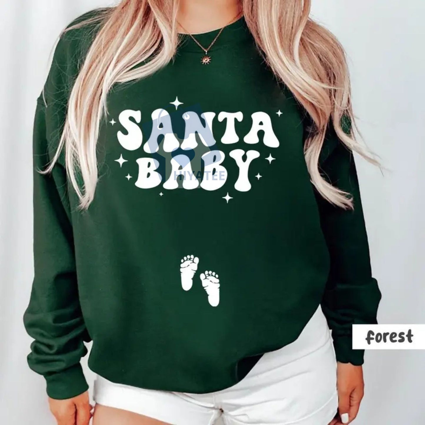 Christmas Pregnancy Announcement Sweatshirt – Santa Baby Shirt, Festive Pregnant Tee, New Mom Baby Announcement, Christmas Maternity