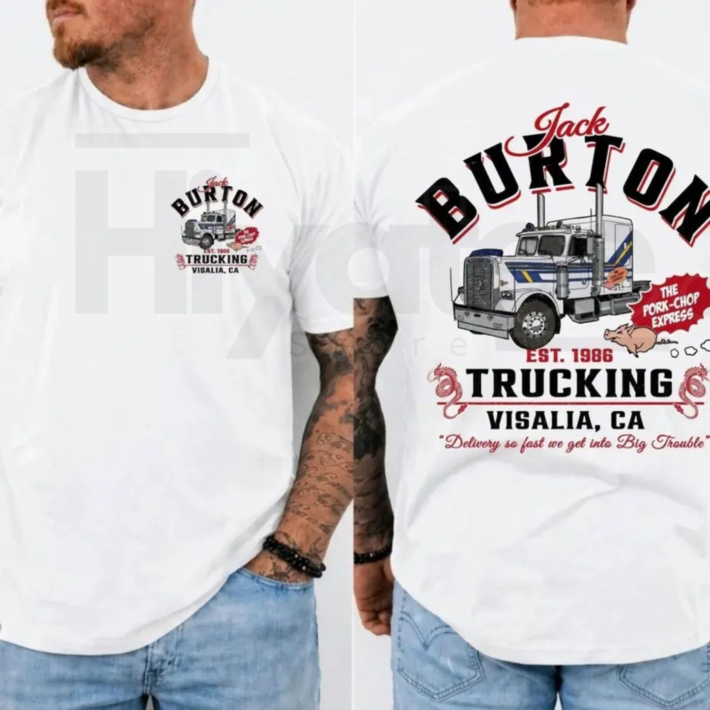 Jack Burton Trucking T-Shirt – Vintage Big Trouble in Little China Trucker Graphic Tee