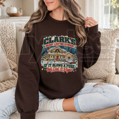 Clark’s Holiday Lighting Company Sweatshirt, Vintage Christmas Vacation Graphic Crewneck