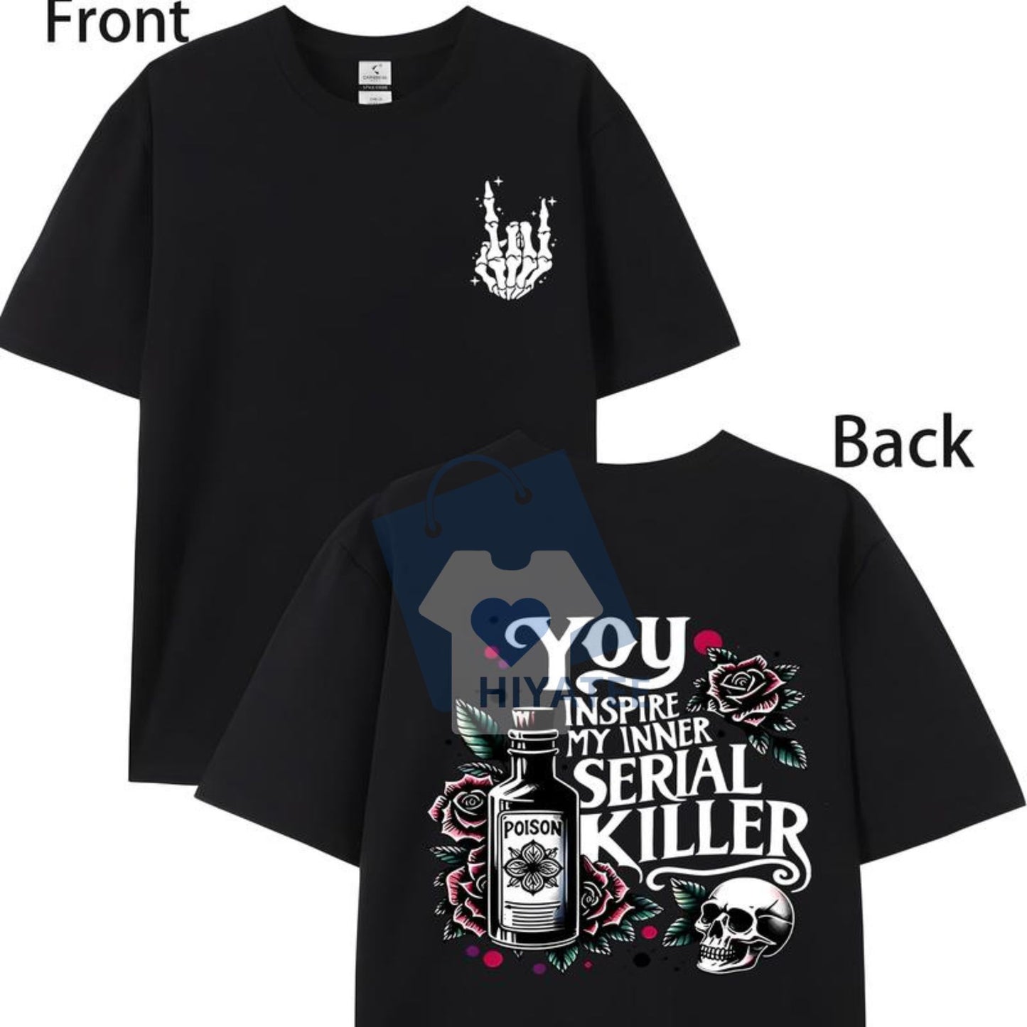 You, My Inner Killer T-Shirt – Edgy Skull & Roses Graphic Tee for Spring/Summer