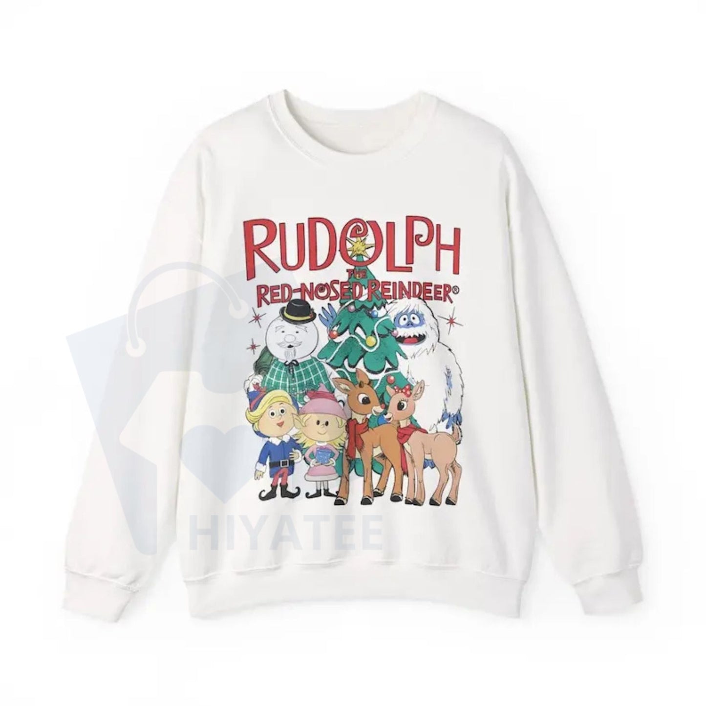 Vintage Rudolph Sweatshirt Christmas Crewneck: Retro Rudolph The Red Nosed Reindeer Shirt, Vintage Christmas Holiday Pullover