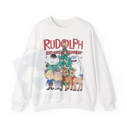 Vintage Rudolph Sweatshirt Christmas Crewneck: Retro Rudolph The Red Nosed Reindeer Shirt, Vintage Christmas Holiday Pullover