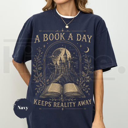 A Book a Day Dragon T-Shirt – Fantasy Reader Graphic Tee