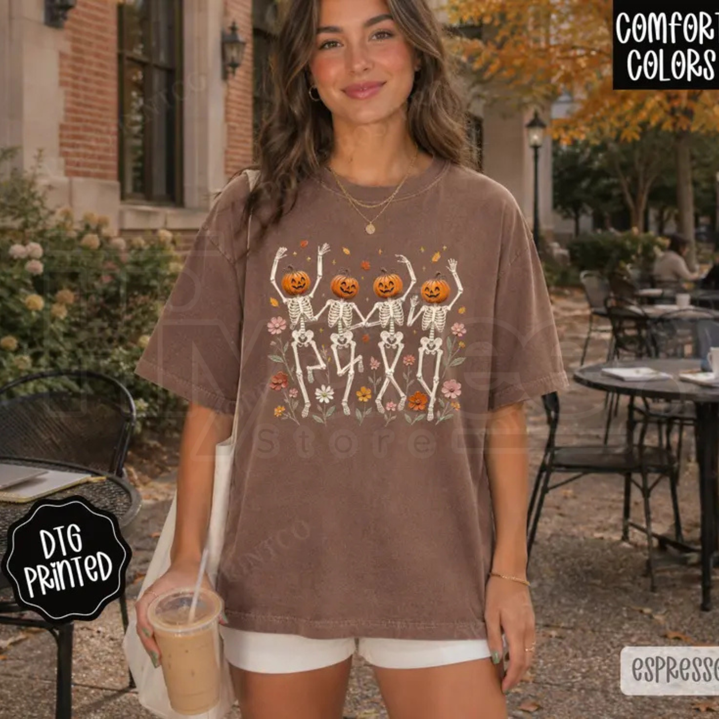 Dancing Skeletons Comfort Colors Shirt Trendy Fall Tee Gift for Her