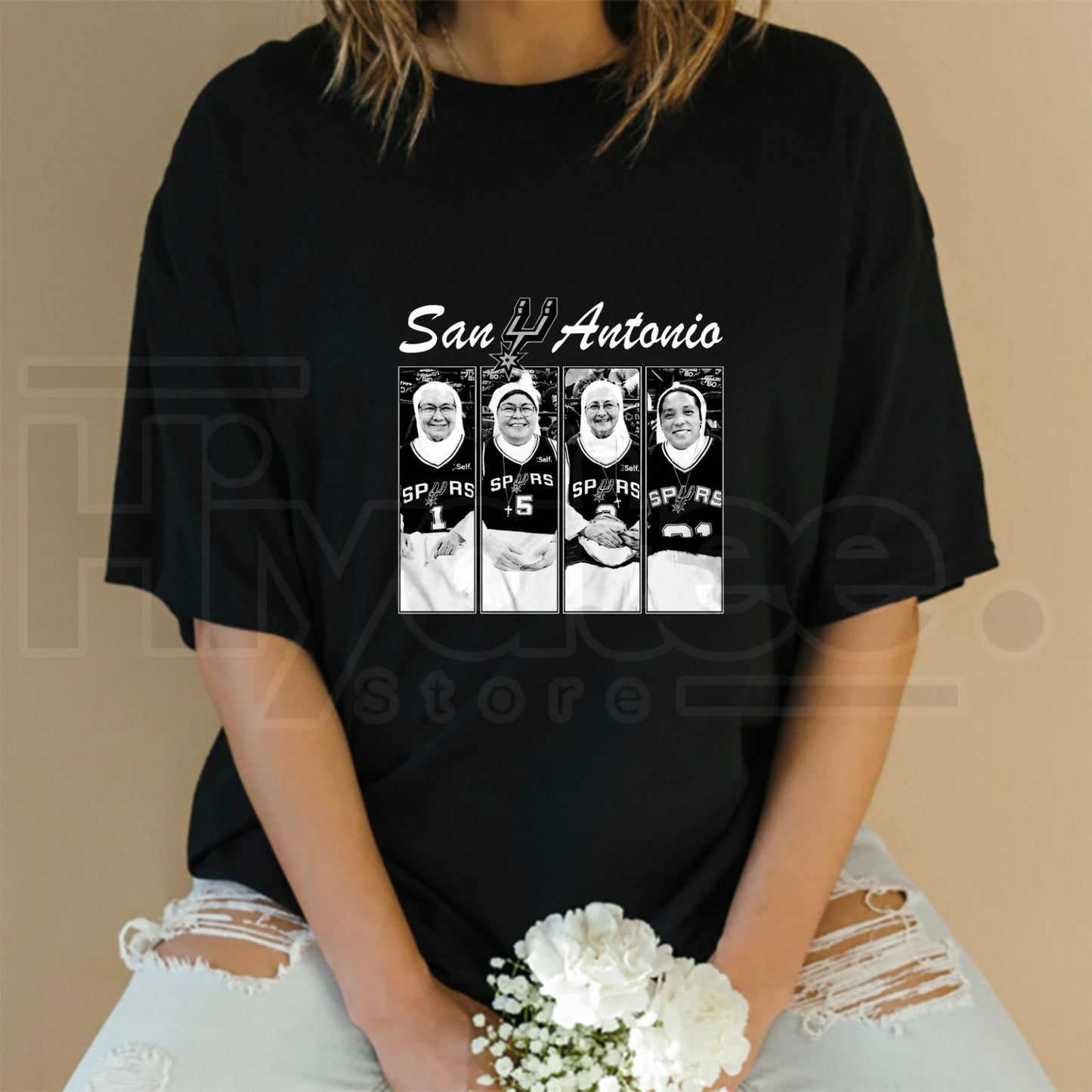 Vintage San Antonio Basketball Nuns T-Shirt – Retro Spurs Fan Graphic Tee