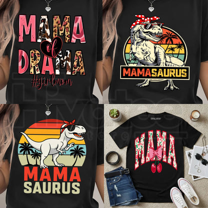 "MAMA Print" – Fashion Round Neck Spring Holiday Graphic Top
