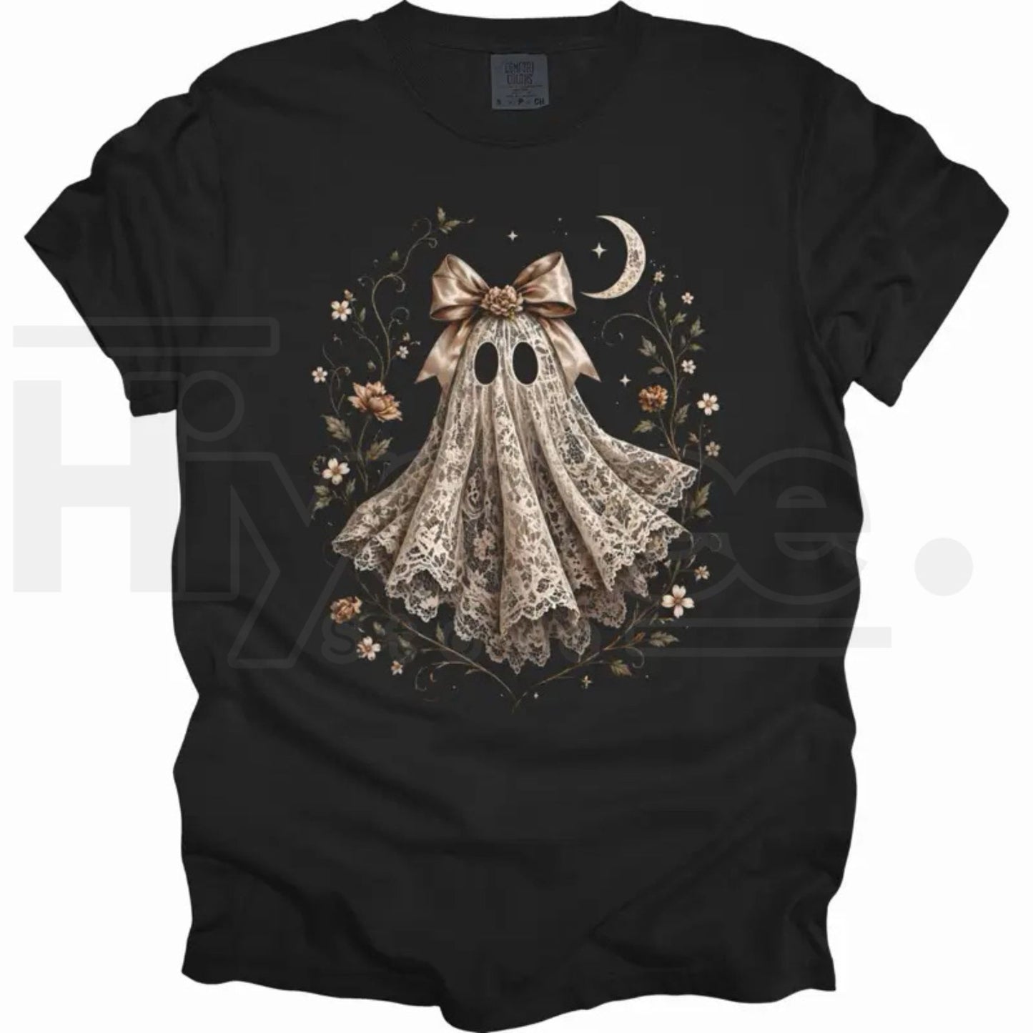 Comfort Colors Lace Ghost Halloween Graphic Tee Retro Coquette Spooky Shirt