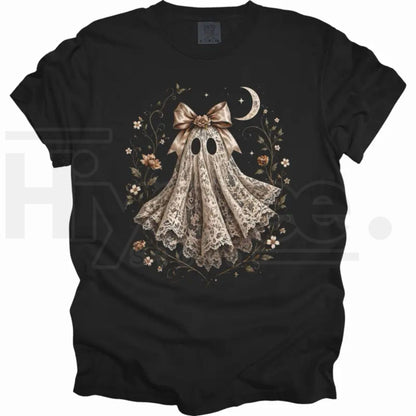 Comfort Colors Lace Ghost Halloween Graphic Tee Retro Coquette Spooky Shirt
